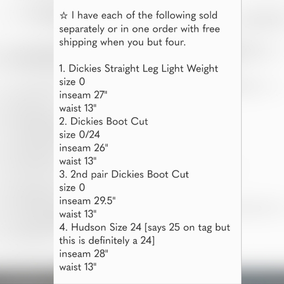 Dickies Black Pants size 0 - Picture 12 of 12